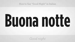How to Say "Good Night" in Italian Instructional Video