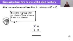 Review using column subtraction with regrouping from tens to ones Instructional Video