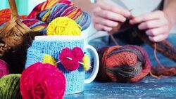 Knitting with love Stock Footage