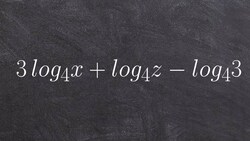 Using multiple properties to help us condense an expression with three logs Instructional Video