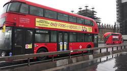 Buses stop on Westminster Bridge to remember key workers who have died News Clip