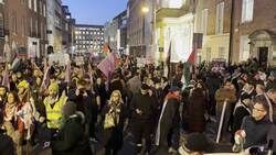 Pro-Palestianian protesters rally outside Dublin's Leinster House News Clip