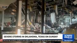 Tornado-producing storm deals deadly flooding and large hail to Oklahoma and Texas News Clip