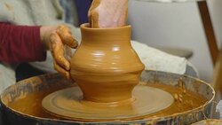 Potter makes a jug Stock Footage