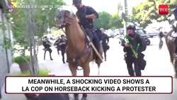 'Marines, Go Home!': Americans Scream At 'No Kings' Protest; Horse-mounted Cop Kicks Them | Watch News Clip