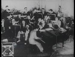 George Gershwin playing Rhapsody in Blue at the piano, c.1924 Stock Footage