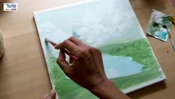 Creating a Serene Mountain Morning Landscape Painting Instructional Video