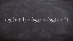 Tutorial - Solving logarithmic equations ex 16, log4(x+4)-log4(x)=log4(x+2) Instructional Video