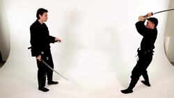 How to Do a Tsuki Komi Katana Block in Sword Fighting Instructional Video