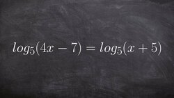 Algebra 2 - Learning basics to solving a logarithmic equation using one to one property Instructional Video