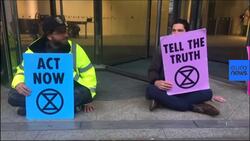 Extinction Rebellion protesters glue themselves to London Stock Exchange News Clip