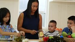 family happy meal together Stock Footage