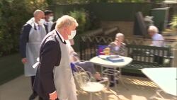 UK: Britain's Prime Minister Boris Johnson, Health secretary Sajid Javid and Chancellor of the Exchequer Rishi Sunak visit Westport Care Home News Clip