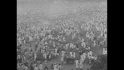 Mahatma Gandhi among huge crowds News Clip