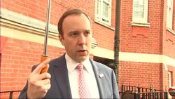 Interview with Health Secretary Matt Hancock during his visits to Royal Marsden NHS Foundation Trust News Clip