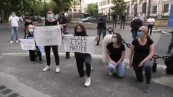 CLEAN : Protest in Rome over police killing of George Floyd News Clip