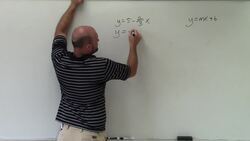 Identify the slope & y intercept by interchanging the terms in an equation ex 17,y=5‐2/3x Instructional Video