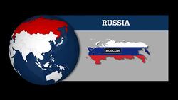 Earth Sphere Map and Russia Country Map with National Flag Stock Footage