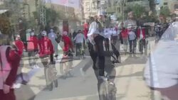 CLEAN : Palestinians with disabilities participate in bicycle race in Gaza Strip News Clip