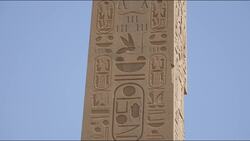 Egypt, Luxor, Karnak temple Obelisk 1 Stock Footage