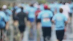 City marathon runners Stock Footage