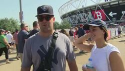 Soundbite from fans arriving for MLB game at the London Stadium News Clip