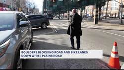 Bronx residents finding ways to maneuver around giant, safety boulders along White Plains Road News Clip