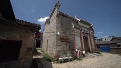 Buildings and lifestyles in Yiqian Old town, Guangchang County Stock Footage