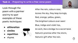 Writing a free verse poem about big objects Instructional Video