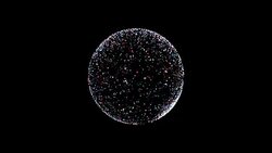 slow motion of dots in 3D spherical container Stock Footage