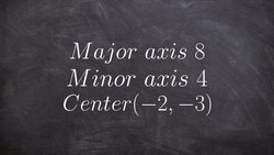 Write the equation of an ellipse given the length of the major and minor axis Instructional Video