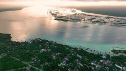 Soar Above Bacalar's Magical Lagoon of Colors Stock Footage