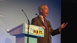 Nigel Farage speaks at a rally in Maidstone, Kent News Clip