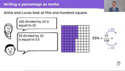 Explain how to convert a percentage to a fraction without a denominator of 100 Instructional Video