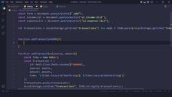 JavaScript Masterclass - Zero to Job-Ready with Hands-On Projects - Income and Expense List / 236 Instructional Video