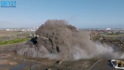 Steel plant is demolished in controlled explosion News Clip