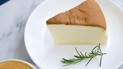 Pan shot Cheese cake with coffee. Stock Footage