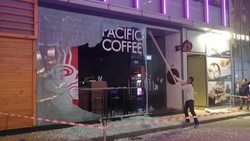 CLEAN : Pacific coffee shop trashed during New Year's Day unrest in Hong Kong News Clip