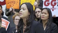 “Say No to Kavanaugh” – Protesters demand congress vote No to Kavanaugh - NYC Stock Footage