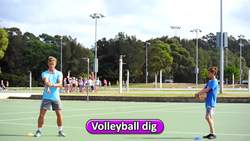 Pairs: Digging/passing (grade 3-6) | Teach Volleyball Skills Instructional Video