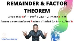 Remainder and Factor Theorem Explained! Instructional Video
