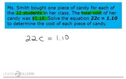 Real World Problem Solving with One-Step Equations: Multiplication and Division Instructional Video