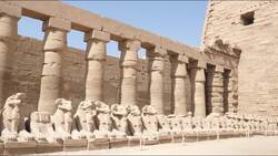 Egypt, Luxor - Karnak Temple - Great Forecourt Stock Footage