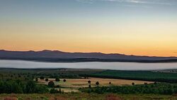 The dance of the mist at dawn Stock Footage