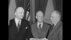 New US Secretary of State Dulles speaks to employees; swearing-in ceremonies for new members of the Eisenhower administration News Clip