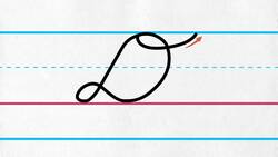 Uppercase cursive letter D Instructional Video