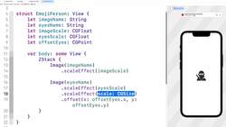 SwiftUI iOS 16 Crash Course - Emoji Quote App in SwiftUI - Blinking Ninja Emoji Instructional Video