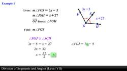 Geometry: Division of Segments and Angles (Level 7 of 8) Instructional Video