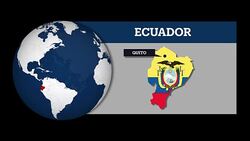 Earth Sphere Map and Ecuador Country Map with National Flag Stock Footage