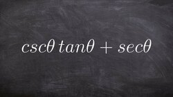 How to simplify a trigonometric expression by adding two expressions Instructional Video